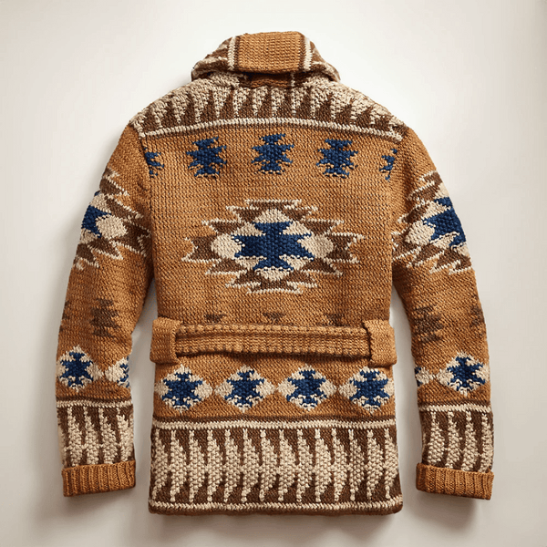 Herren Winter Strickjacke Mit Offener Vorderseite Und Gürtel | Lange Ärmel