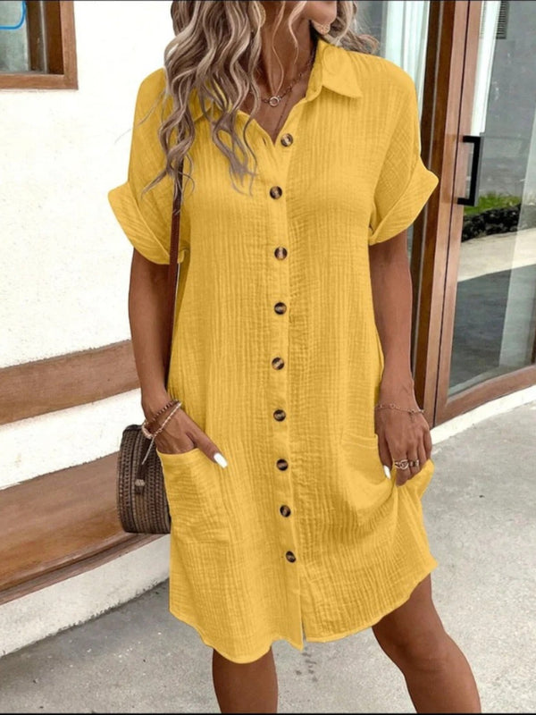 Bequemes Sommer-Hemdkleid Für Frauen | Mini