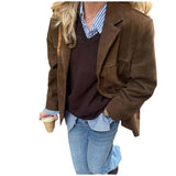 Vintage-Lederblazer Für Damen | Mit Kerbrevers