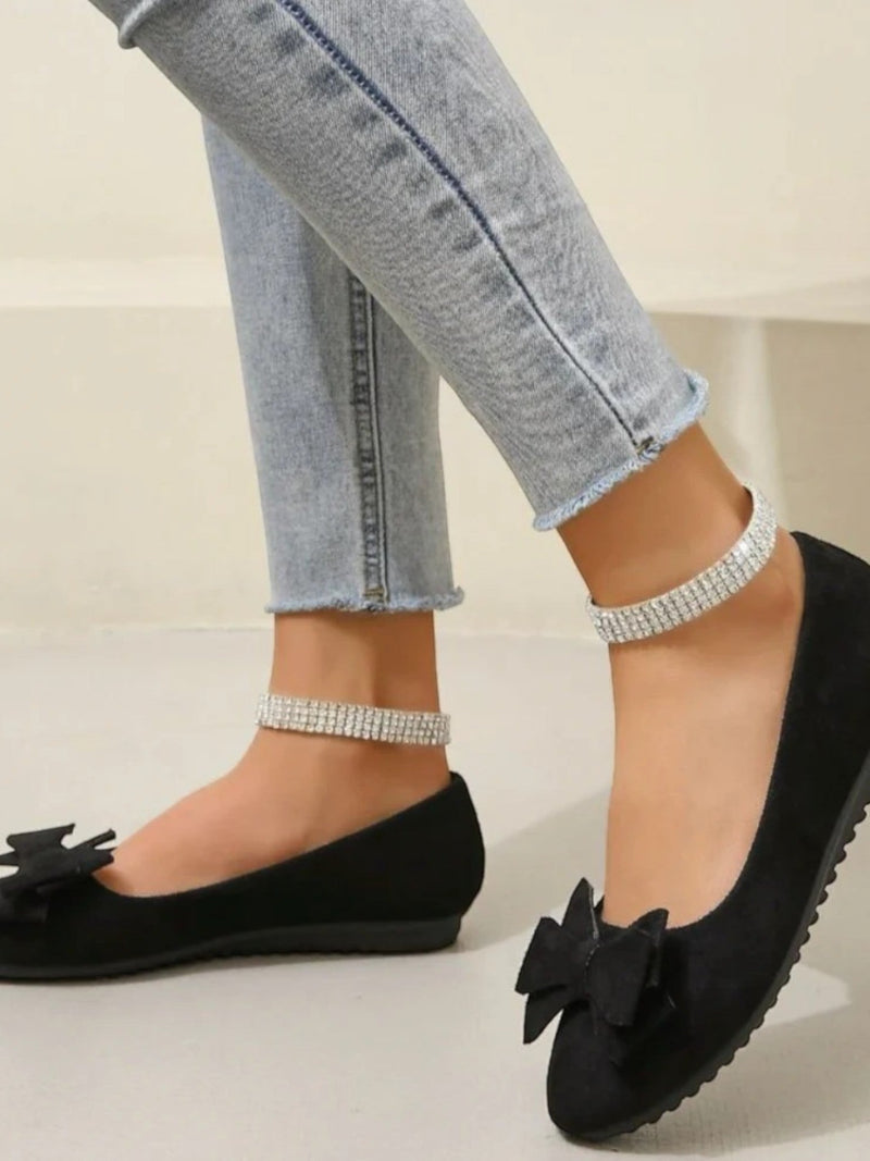 Elegante Flache Schuhe Mit Schleife Für Frauen