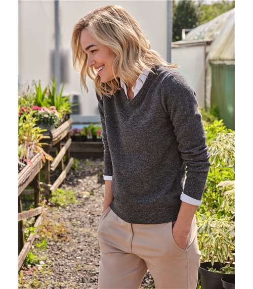 Damen V-Ausschnitt Pullover | Alltag Form