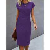 Kurzärmliges formelles Kleid für Damen – Elegant & Komfortabel in Midi-Länge | Midi Kleid
