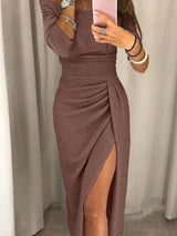 Elegantes Abendkleid Mit Schlitz Für Frauen | Maxi