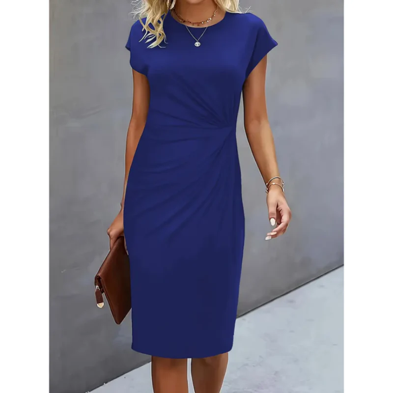 Kurzärmliges formelles Kleid für Damen – Elegant & Komfortabel in Midi-Länge | Midi Kleid
