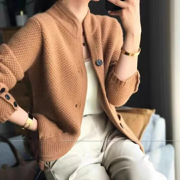 Stylische Strickjacke Mit Knöpfen Für Damen | Winter