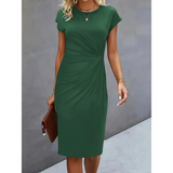 Kurzärmliges formelles Kleid für Damen – Elegant & Komfortabel in Midi-Länge | Midi Kleid