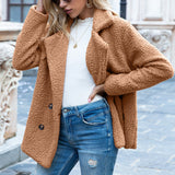 Stylischer Teddymantel Mit Knopfleiste Für Frauen | Warm