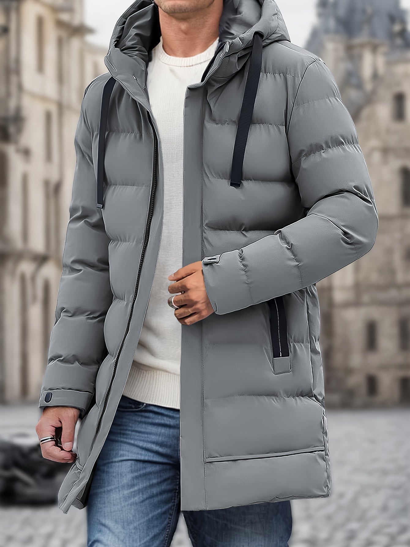 Herren Lange Jacke | Mit Kapuze