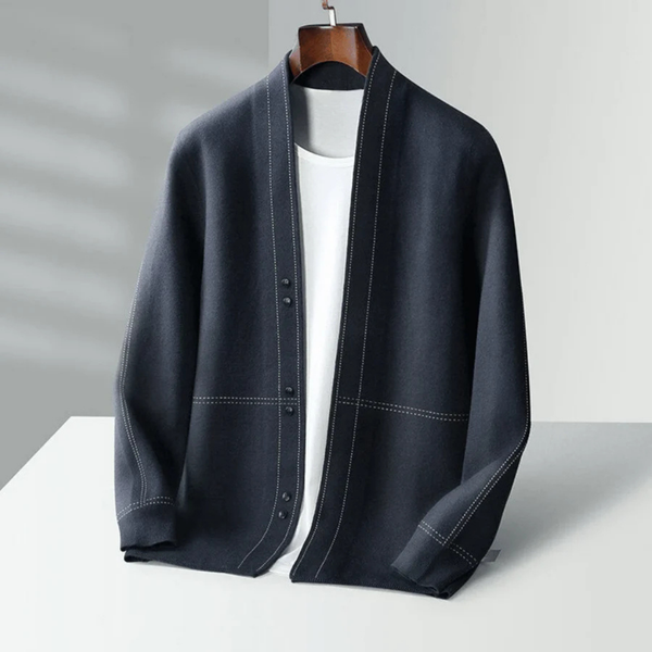 Moderne Strickjacke Mit Offener Vorderseite Für Herren | Lange Ärmel
