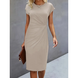 Kurzärmliges formelles Kleid für Damen – Elegant & Komfortabel in Midi-Länge | Midi Kleid