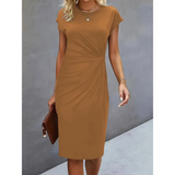 Kurzärmliges formelles Kleid für Damen – Elegant & Komfortabel in Midi-Länge | Midi Kleid