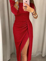 Elegantes Abendkleid Mit Schlitz Für Frauen | Maxi