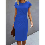 Kurzärmliges formelles Kleid für Damen – Elegant & Komfortabel in Midi-Länge | Midi Kleid