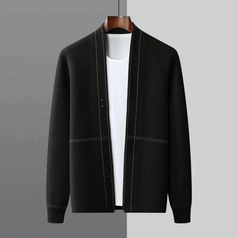 Moderne Strickjacke Mit Offener Vorderseite Für Herren | Lange Ärmel