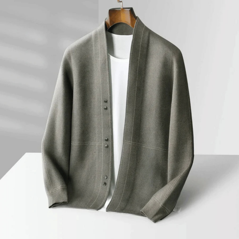 Moderne Strickjacke Mit Offener Vorderseite Für Herren | Lange Ärmel