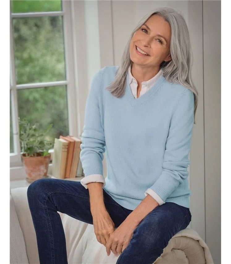 Damen V-Ausschnitt Pullover | Alltag Form