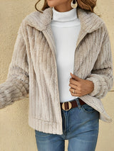 Teddyjacke Mit Hohem Kragen Für Frauen | Warm
