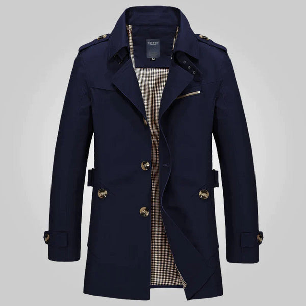 Lässiger Trenchcoat Mit Stehkragen Für Damen | Knopfdetails