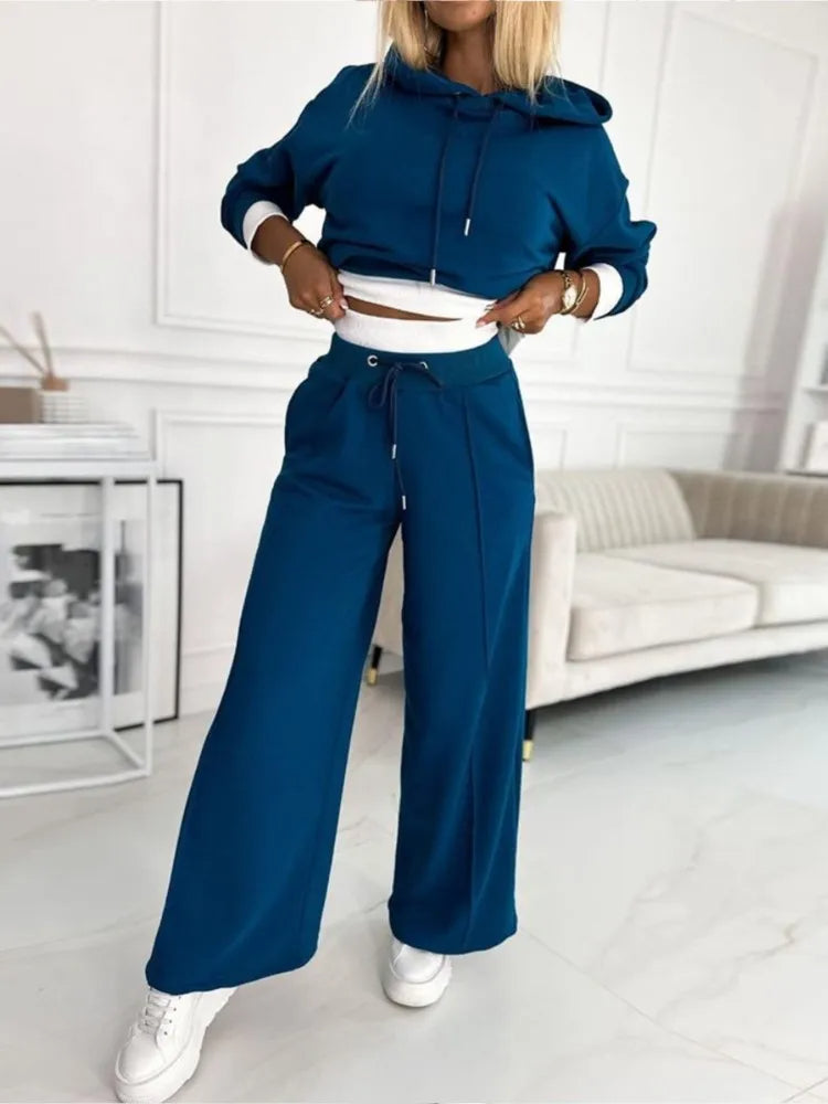 Damen Freizeit Hoodie Und Hose Set | Trainingsanzug