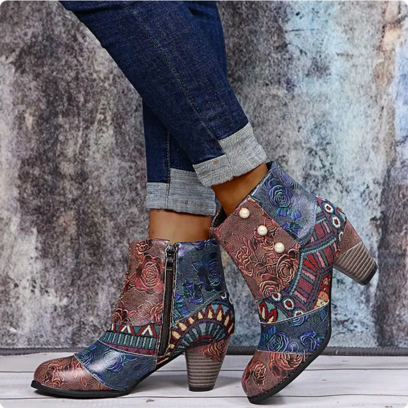 Lässige High-heel Stiefeletten Für Damen | Mit Reißverschluss
