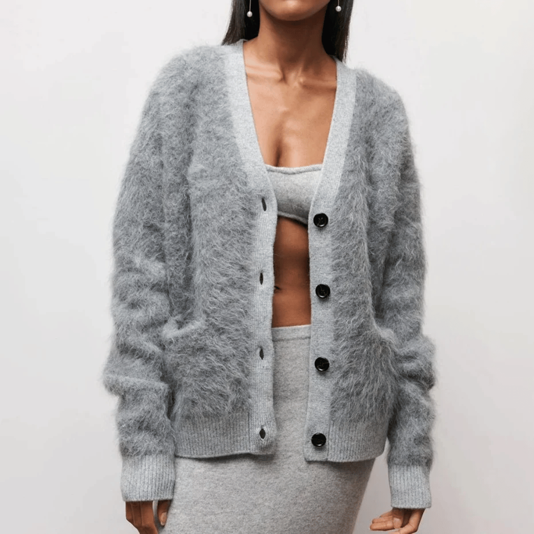 Lässiger Damen Cardigan Mit Knöpfen Und V-Ausschnitt | Winter