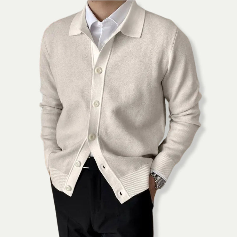 Lässiger Herren-Cardigan Mit Kragen Und Knöpfen | Winter