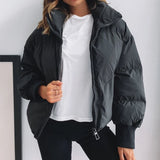 Damen Kurze Pufferjacke Mit Reißverschluss | Reißverschluss