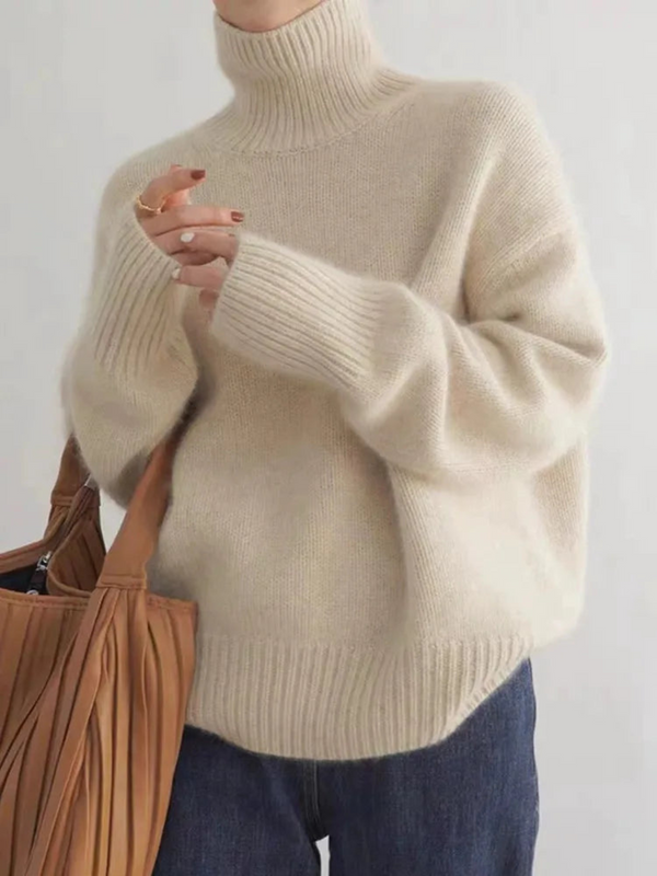 Oversize Kaschmirpullover Mit Rollkragen Für Damen | Winter
