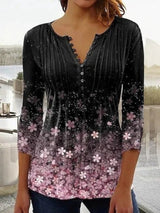 Blumenbluse Mit V-ausschnitt Für Frauen | Elegant