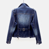 Denim Motorradjacke Für Damen | Reverskragen
