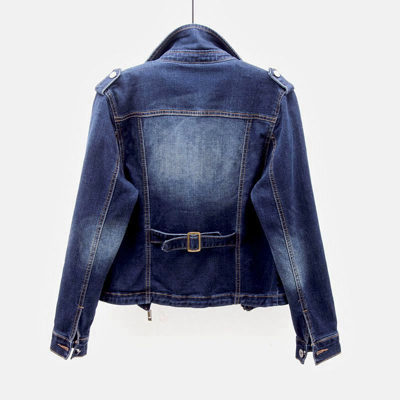 Denim Motorradjacke Für Damen | Reverskragen