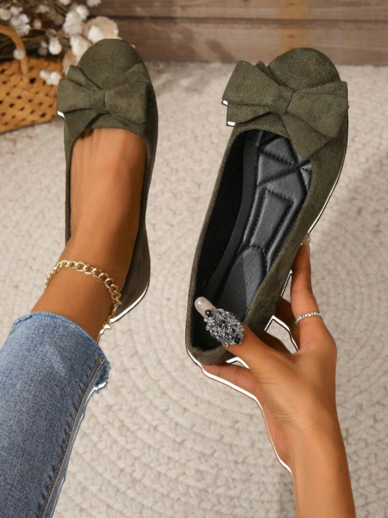 Elegante Flache Schuhe Mit Schleife Für Frauen