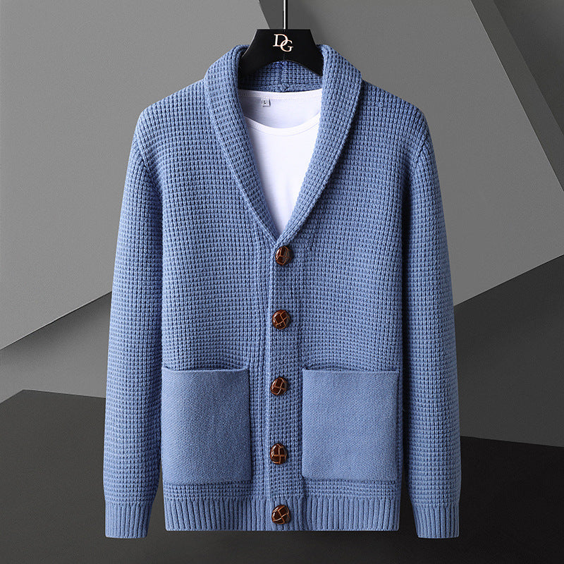 Stilvolle Strickjacke Mit Reverskragen Und Knopfleiste Für Herren | Winter
