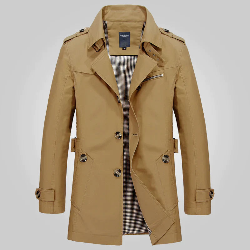 Lässiger Trenchcoat Mit Stehkragen Für Damen | Knopfdetails