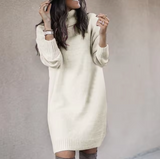 Pulloverkleid Mit Hohem Kragen Für Damen | Herbst