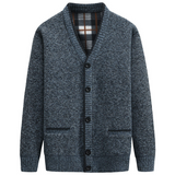Lässiger Herren-Cardigan Mit V-Ausschnitt Und Knöpfen | Lange Ärmel