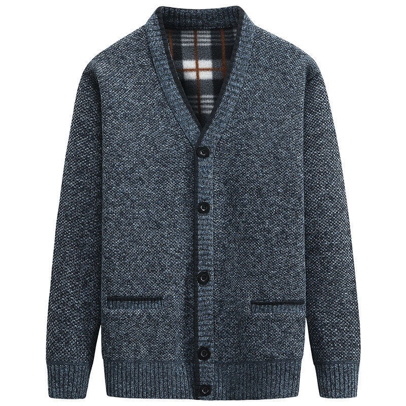 Lässiger Herren-Cardigan Mit V-Ausschnitt Und Knöpfen | Lange Ärmel