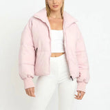 Damen Kurze Pufferjacke Mit Reißverschluss | Reißverschluss
