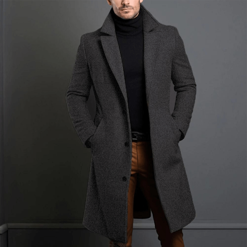 Stylischer Winter Trenchcoat Für Herren | Lang