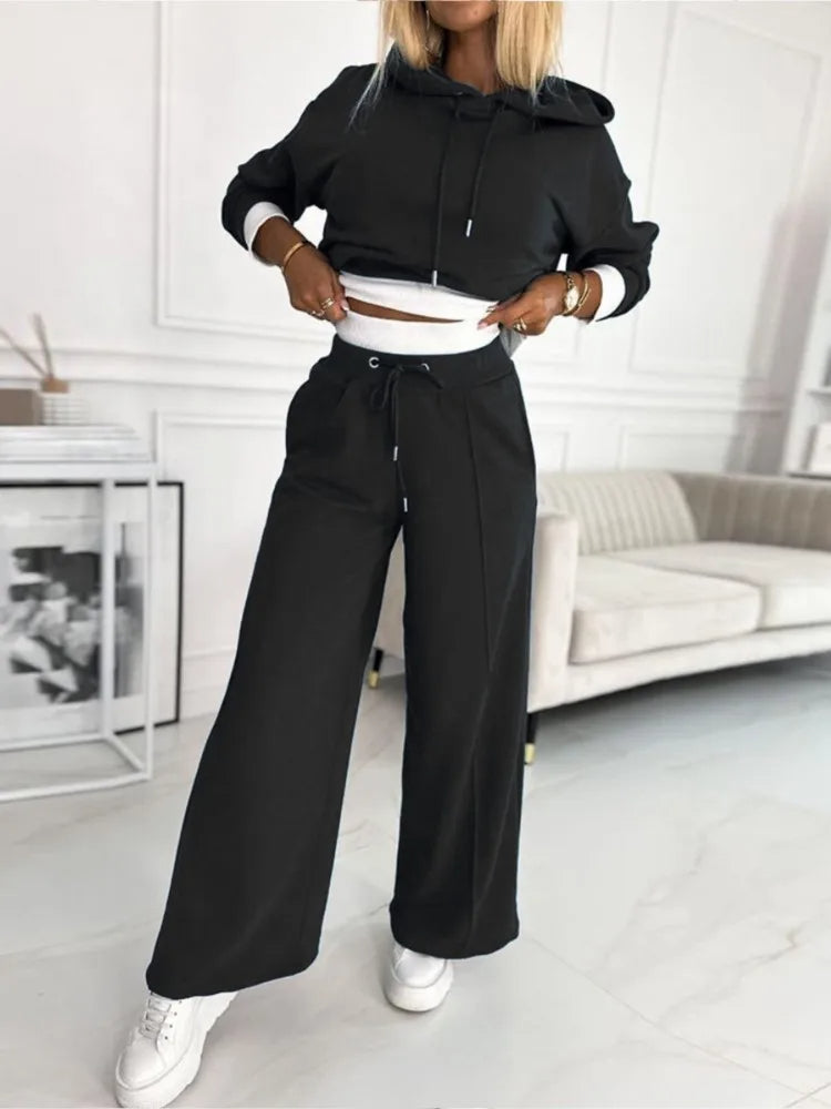 Damen Freizeit Hoodie Und Hose Set | Trainingsanzug