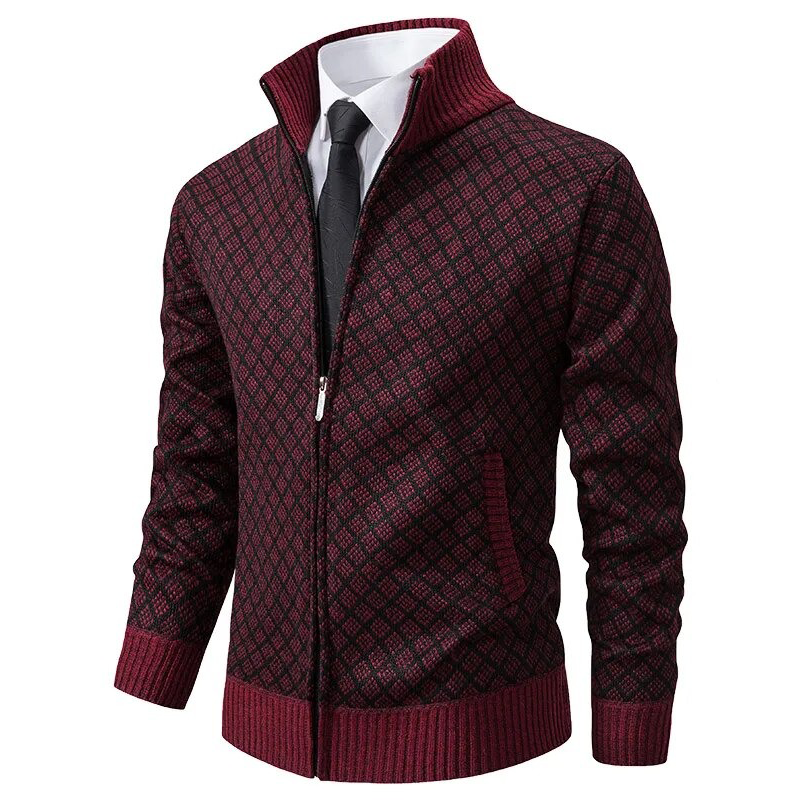 Strickpullover Mit Rautenmuster Für Herren | Lange Ärmel