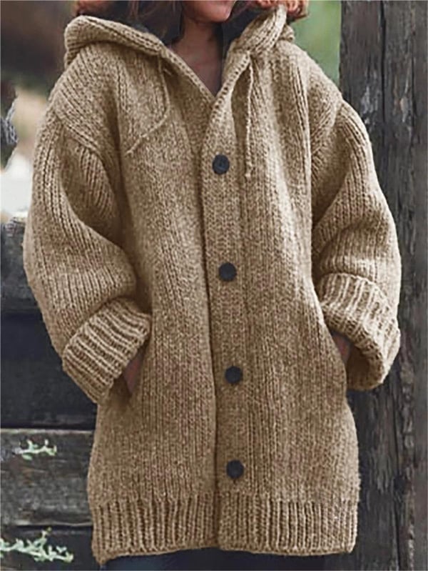 Übergroßer Cardigan Mit Kapuze Für Damen | Lang