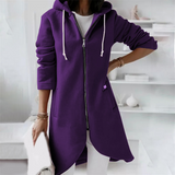 Schlichter Hoodie Mit Reißverschluss Für Damen | Lang