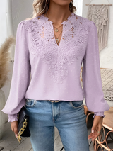 Jule - Damen V-Ausschnitt Bluse