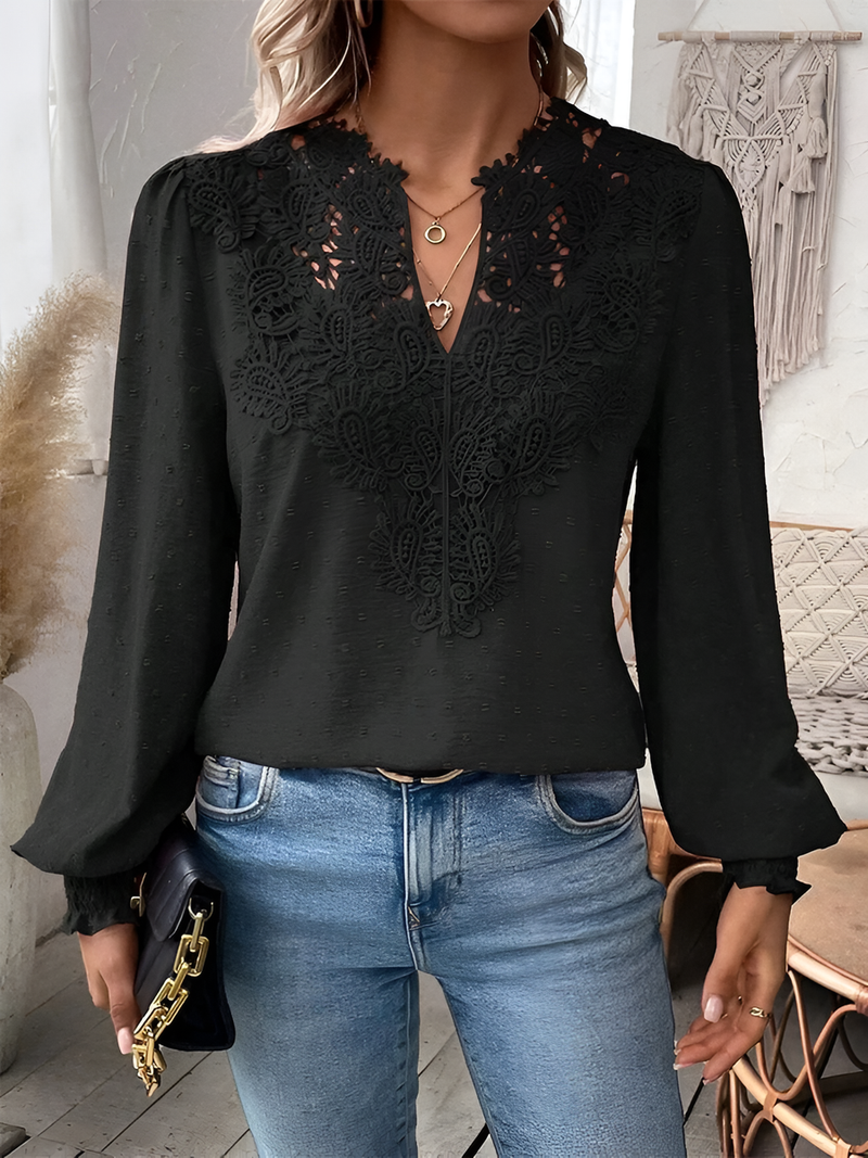 Jule - Damen V-Ausschnitt Bluse