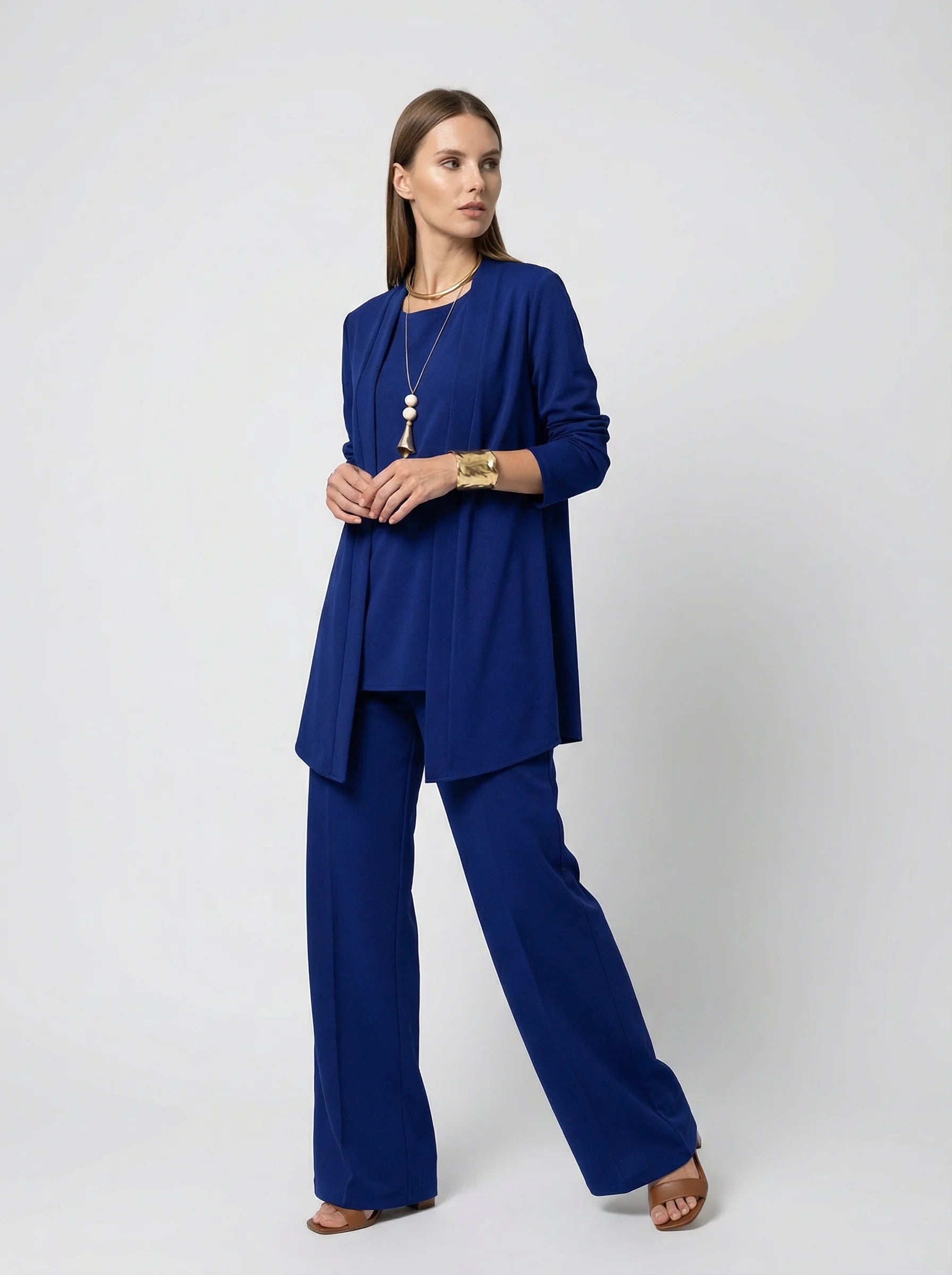 Hosenanzug Damen | Dreiteiliger Set Mit Fließender Linienführung