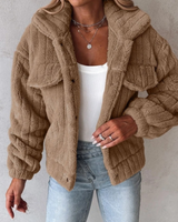 Strukturierte Teddyjacke Für Frauen | Kurz