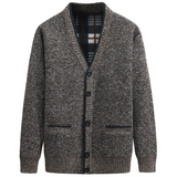 Lässiger Herren-Cardigan Mit V-Ausschnitt Und Knöpfen | Lange Ärmel