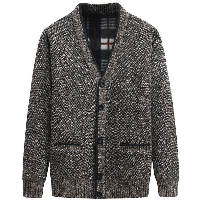 Lässiger Herren-Cardigan Mit V-Ausschnitt Und Knöpfen | Lange Ärmel