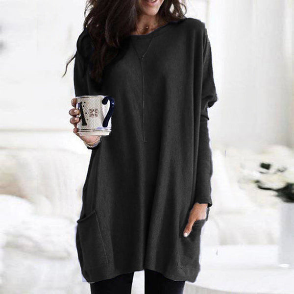 Oversize Tunika Pullover Mit Taschen Für Damen | Winter